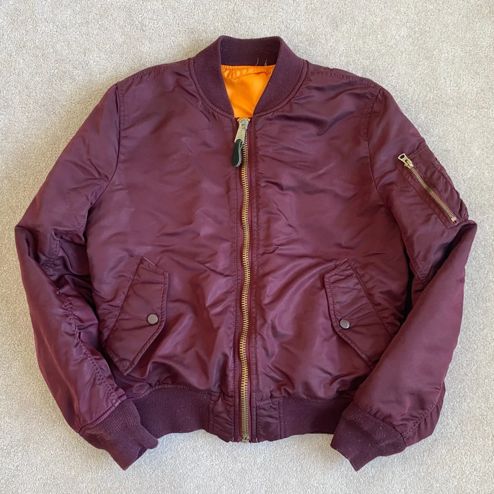Alpha Industries Men's Burgundy Bomber Jacket - Picture 4 of 13